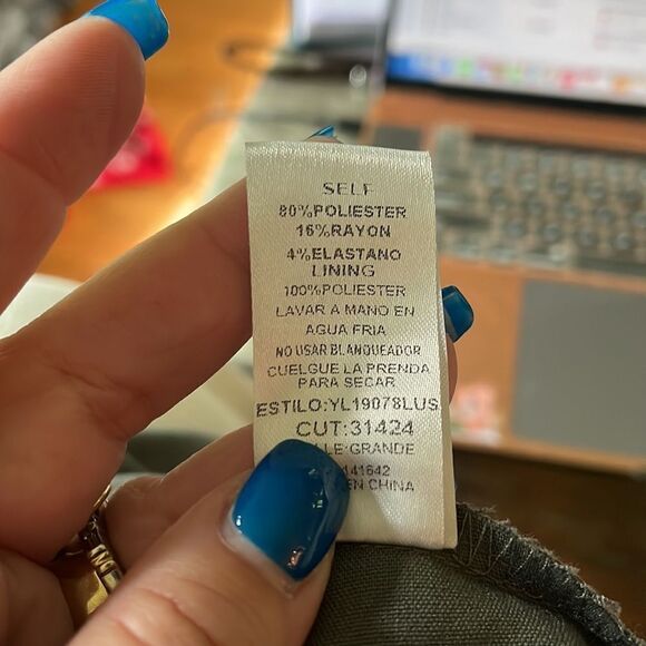 Lulu’s Gray Sleeveless Belted Shirt Circle Dress sz L - Picture 7 of 7